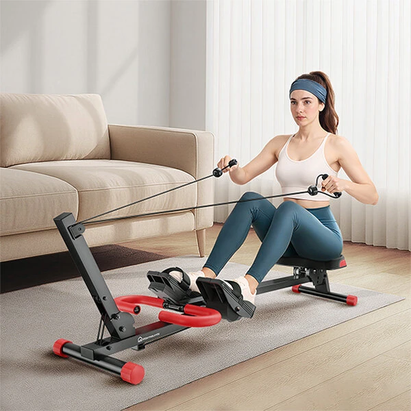 WARMOUNTS 4 in 1 Foldable Rowing Machine with LCD Monitor 4 Levels & - Image 7