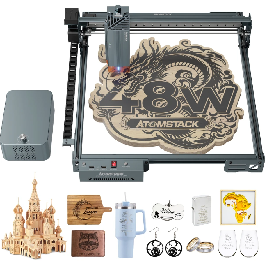 ATOMSTACK A40 PRO V2 48W Laser Engraver with Auto Air Assist High Accuracy Laser Cutting Engraving Machine
