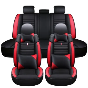 5 Seats Universal Car Seat Covers Deluxe PU Leather Seat Cushion Full Set