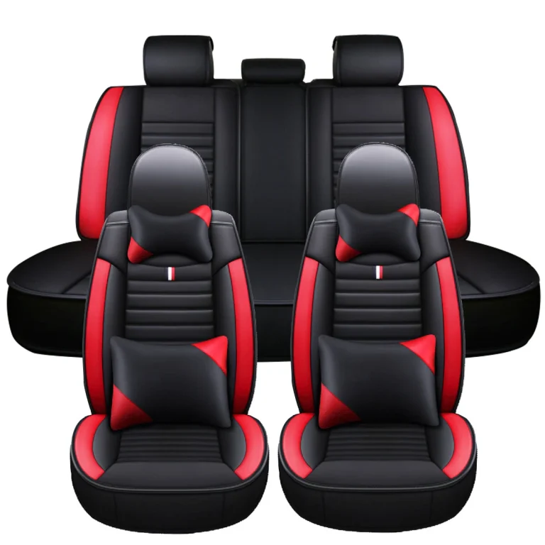 5 Seats Universal Car Seat Covers Deluxe PU Leather Seat Cushion Full Set