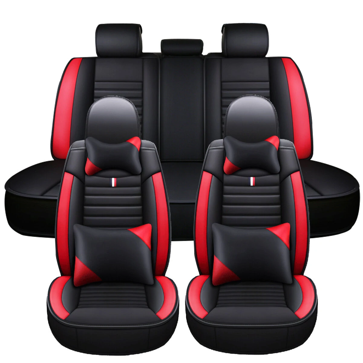 5 Seats Universal Car Seat Covers Deluxe PU Leather Seat Cushion Full Set