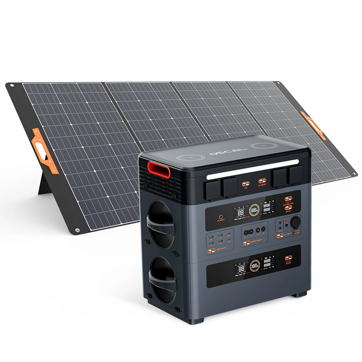 Blackview OSCAL PowerMax2400 Dual-speaker Portable Power Station with Solar Panel Kit/Battery Pack Kit - Image 4