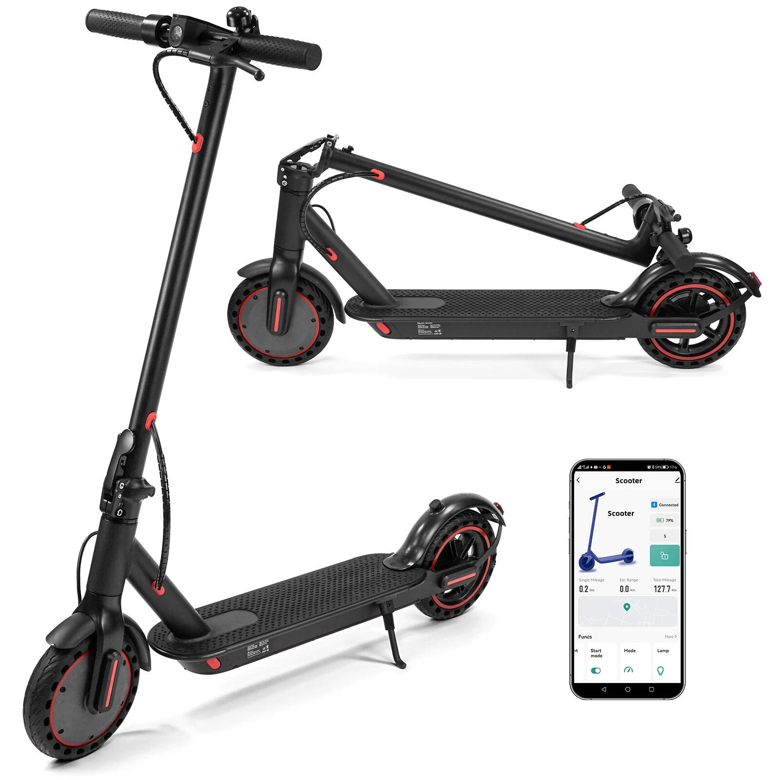 WQ-W4 Pro Electric Scooter 36V 10Ah Battery 350W Motor Recommended Top Speed 25KM/H - Image 4