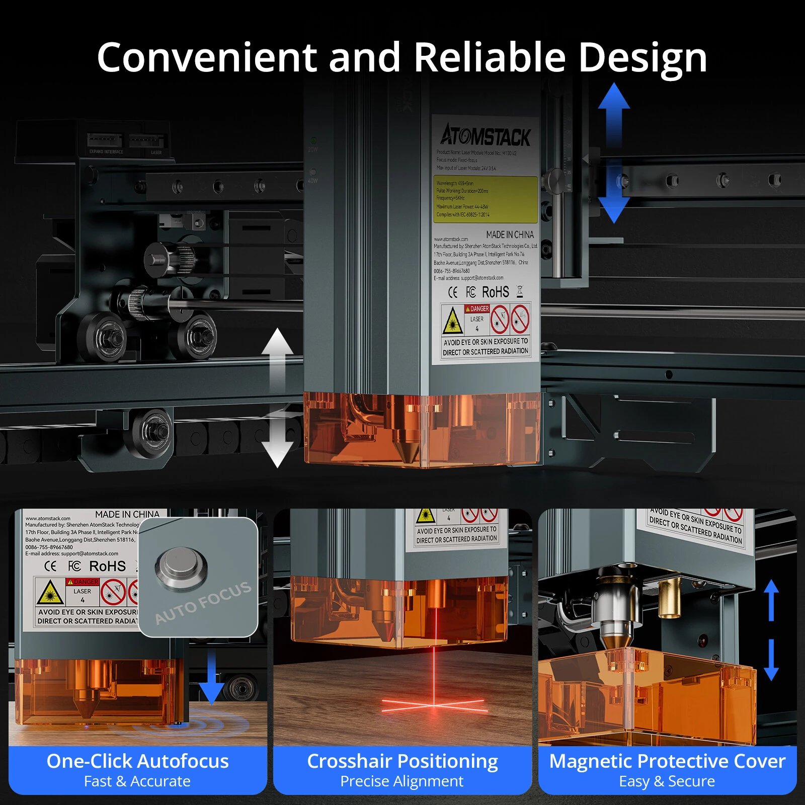 ATOMSTACK A40 PRO V2 48W Laser Engraver with Auto Air Assist High Accuracy Laser Cutting Engraving Machine - Image 4