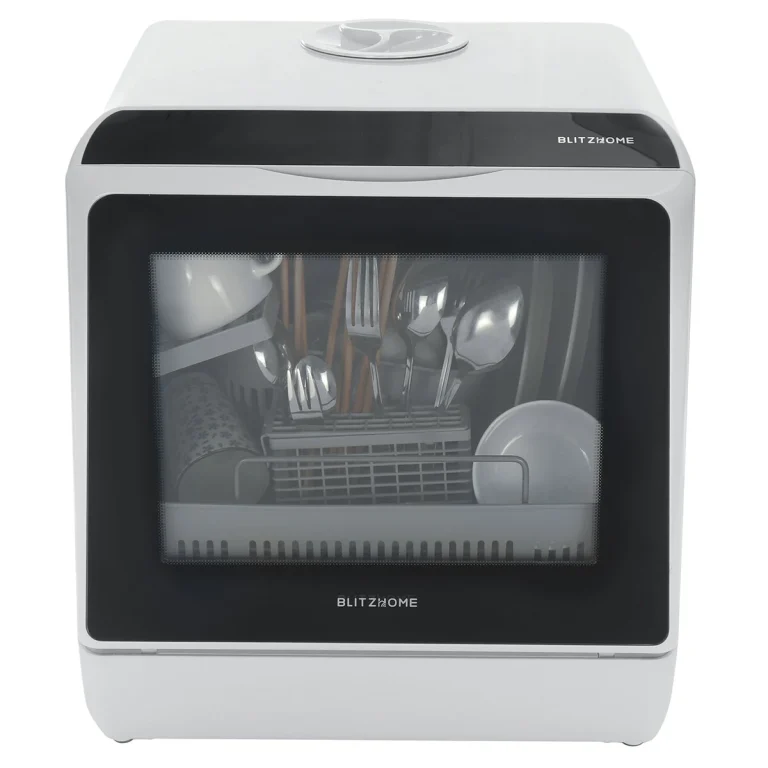 BlitzHome BH-CDW1 Smart Portable Countertop Dishwasher Plug with APP Control, 4-6 Sets Big