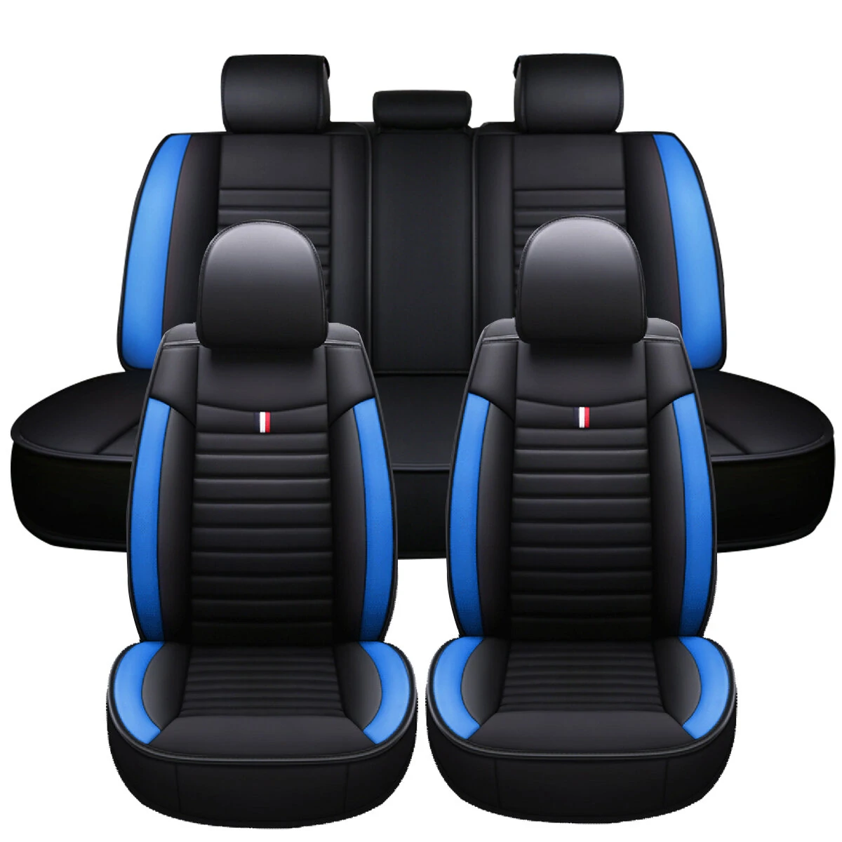 5 Seats Universal Car Seat Covers Deluxe PU Leather Seat Cushion Full Set - Image 4