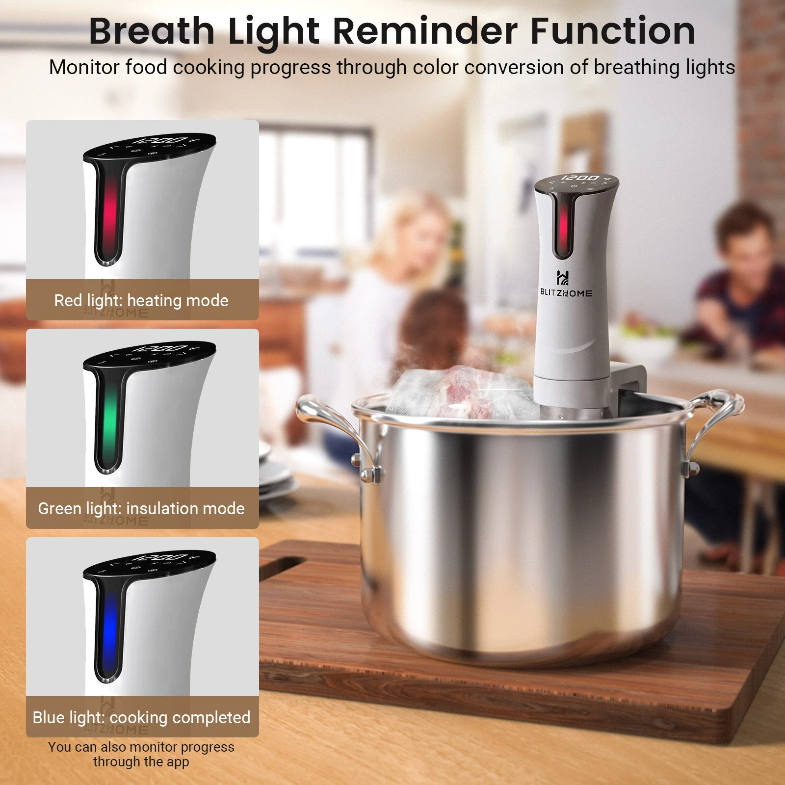 BlitzHome SV2209 1100W Sous Vide Cooker APP Control Thermal Immersion Circulator Machine with - Image 9