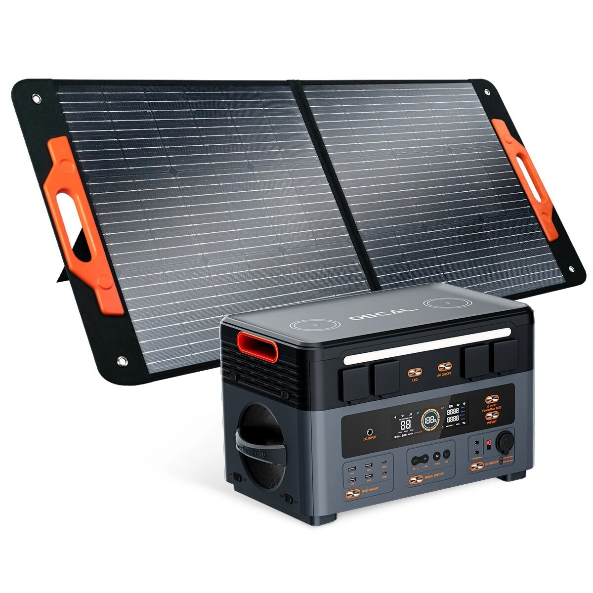 Blackview OSCAL PowerMax2400 Dual-speaker Portable Power Station with Solar Panel Kit/Battery Pack Kit - Image 3