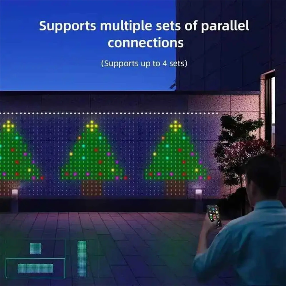 Elfeland Smart Curtain Lights Bluetooth APP Control RGBIC LED Strings Window Decor with - Image 4