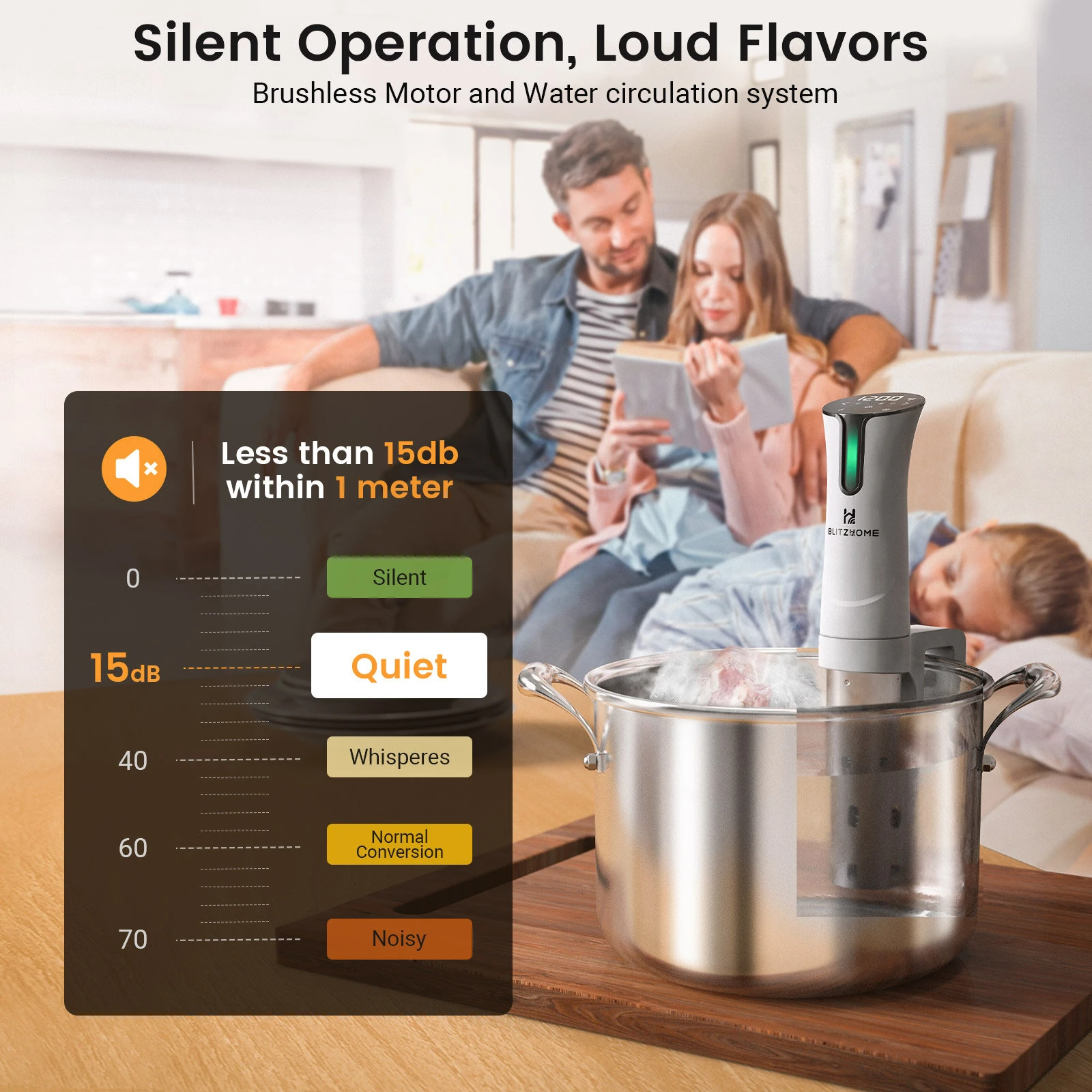 BlitzHome SV2209 1100W Sous Vide Cooker APP Control Thermal Immersion Circulator Machine with - Image 6