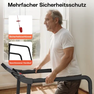 Bominfit Q23L Elderly Rehabilitation Walking Pad Treadmill with Enhanced Handrail - Top Speed