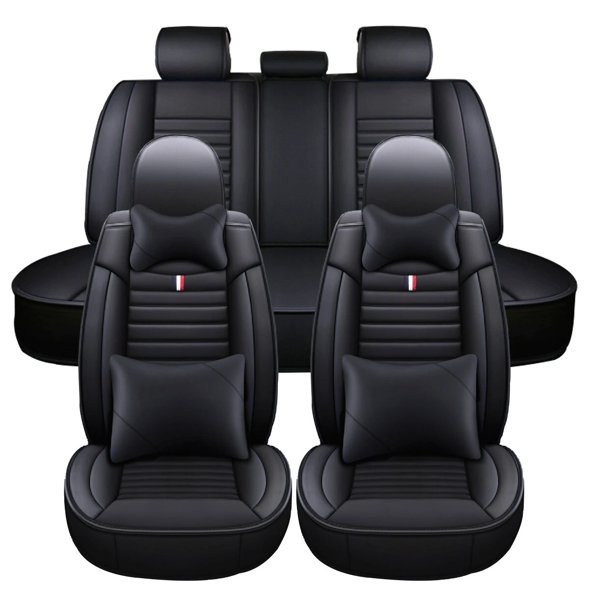 5 Seats Universal Car Seat Covers Deluxe PU Leather Seat Cushion Full Set - Image 2