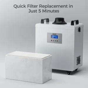 iKier D4 Smoke Air Purifier with 3-Layer Filtration for Laser Engravers Brushless Motor for Quiet Operation