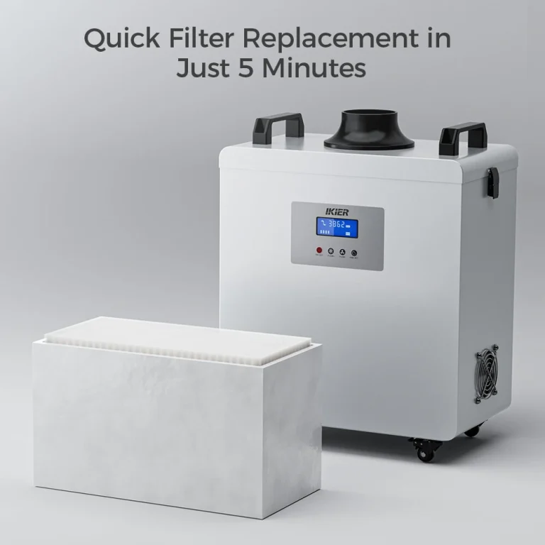 iKier D4 Smoke Air Purifier with 3-Layer Filtration for Laser Engravers Brushless Motor for Quiet Operation