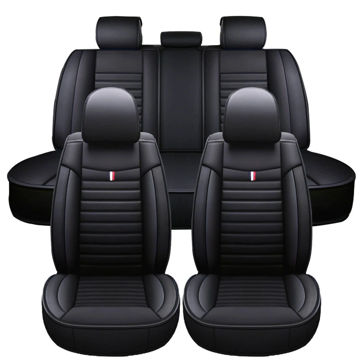 5 Seats Universal Car Seat Covers Deluxe PU Leather Seat Cushion Full Set - Image 3