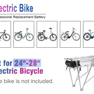 HANIWINNER HA074-03 48V 15Ah 720Wh Rear Rack E-Bike Battery with Carrier, Universal Replacement