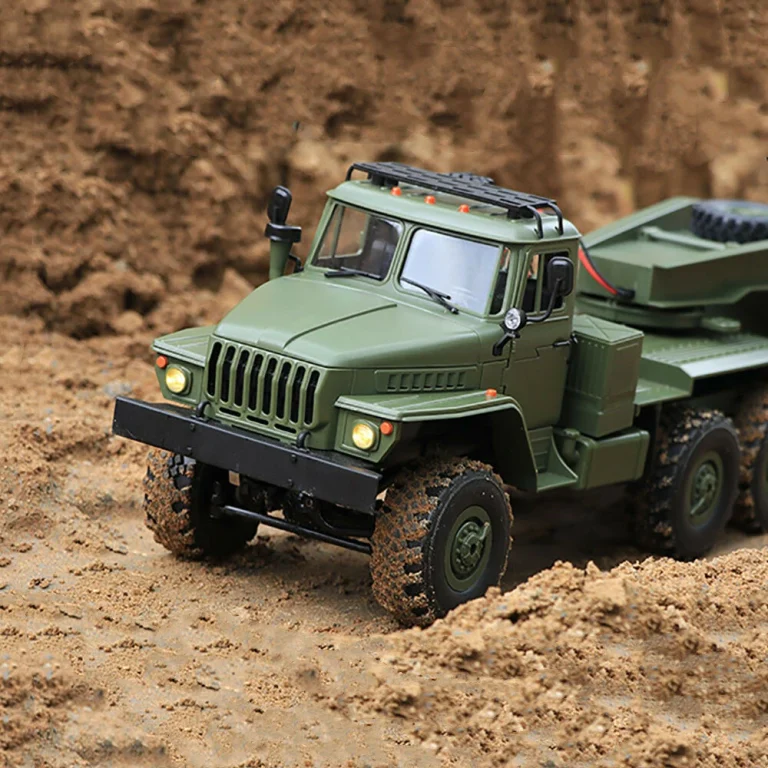 WPL B36-3 Ural 1/16 2.4G 6WD RTR Rc Car Military Truck With Trailer Rock Crawler Vehicle Models