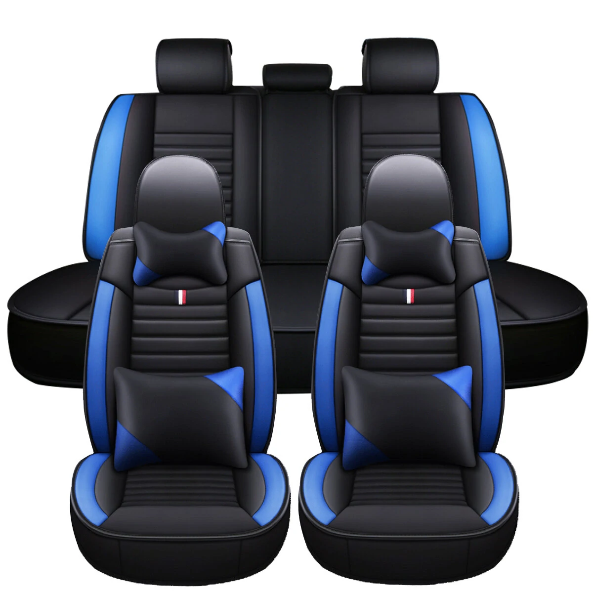 5 Seats Universal Car Seat Covers Deluxe PU Leather Seat Cushion Full Set - Image 5