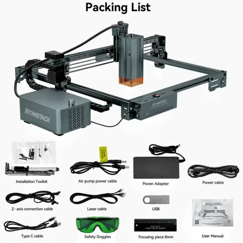 ATOMSTACK A40 PRO V2 48W Laser Engraver with Auto Air Assist High Accuracy Laser Cutting Engraving Machine - Image 8