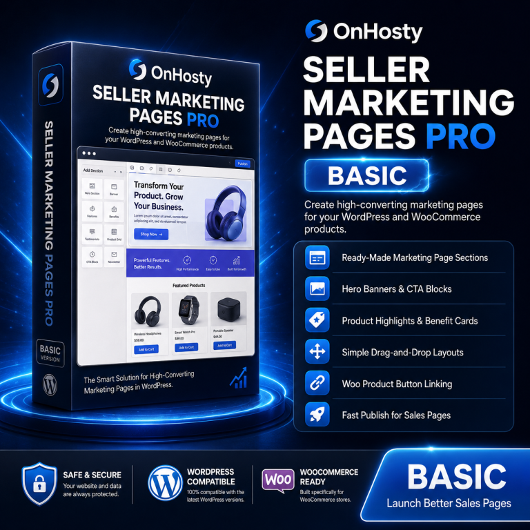 OnHosty Seller Marketing Pages Pro Unlimited (1 License)